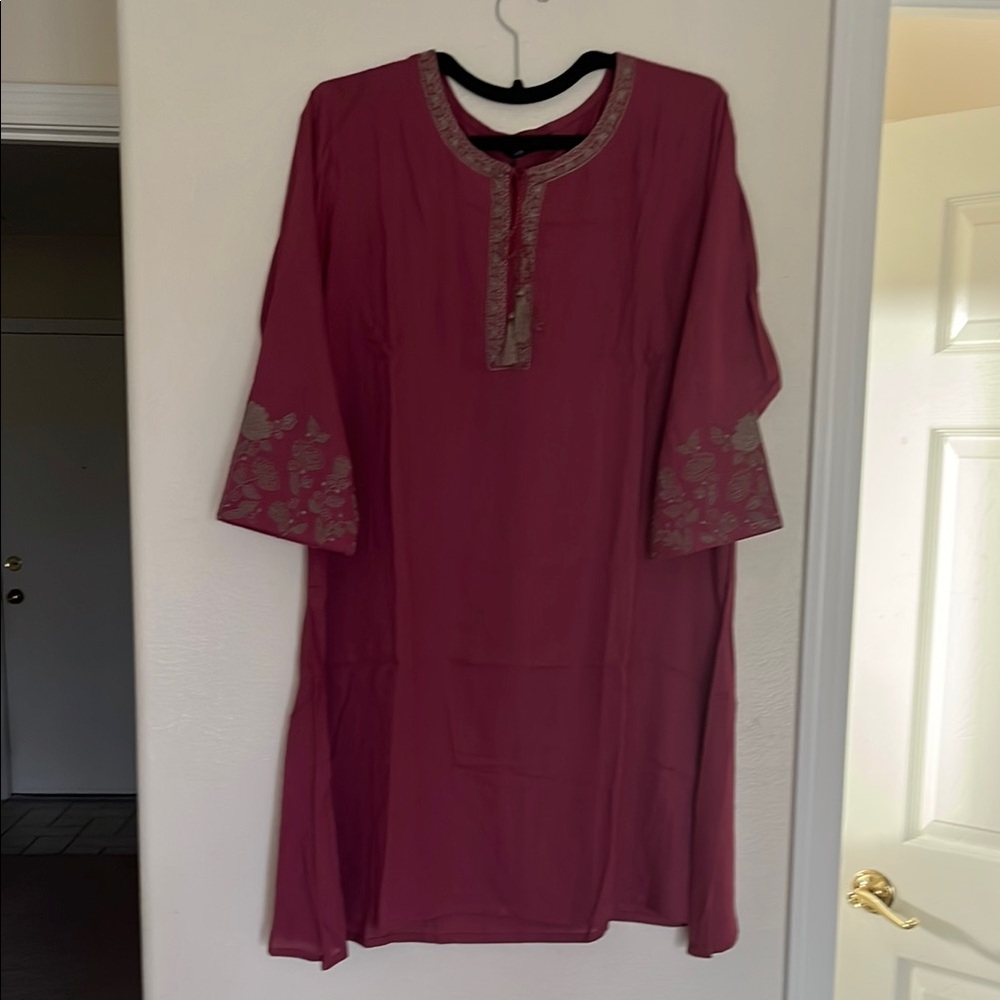 Pink Embroidered Tunic by Soch